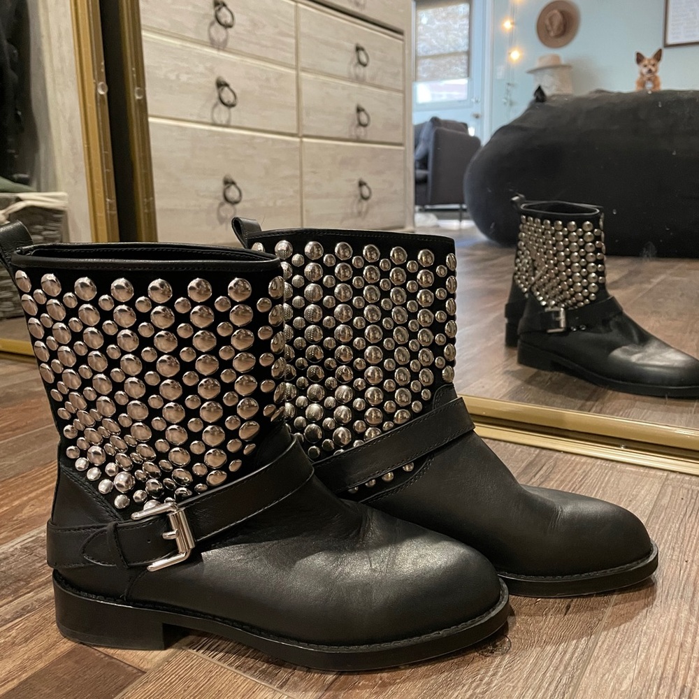 Rebecca Minkoff Saida Studded Moto Boots
